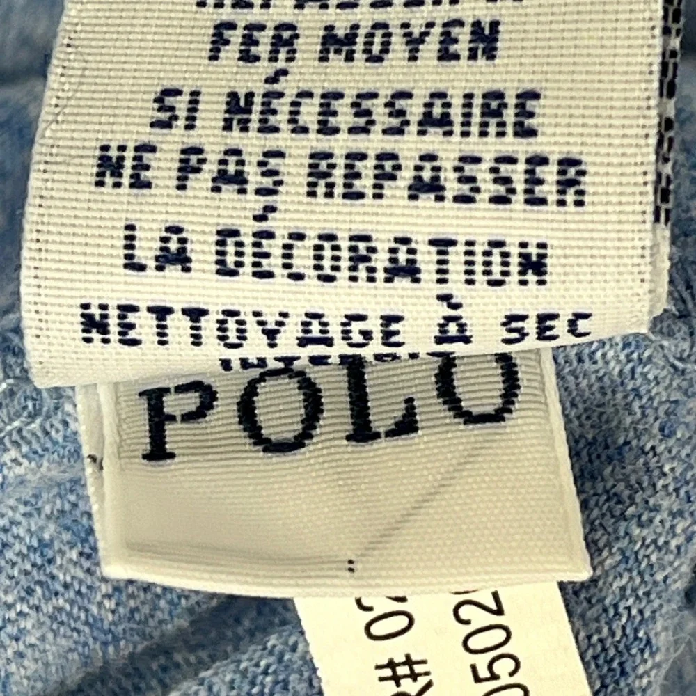 Polo Ralph Lauren T-Shirt Mens XL Blue Long Sleeve Heathered Cotton Pony‎ Logo